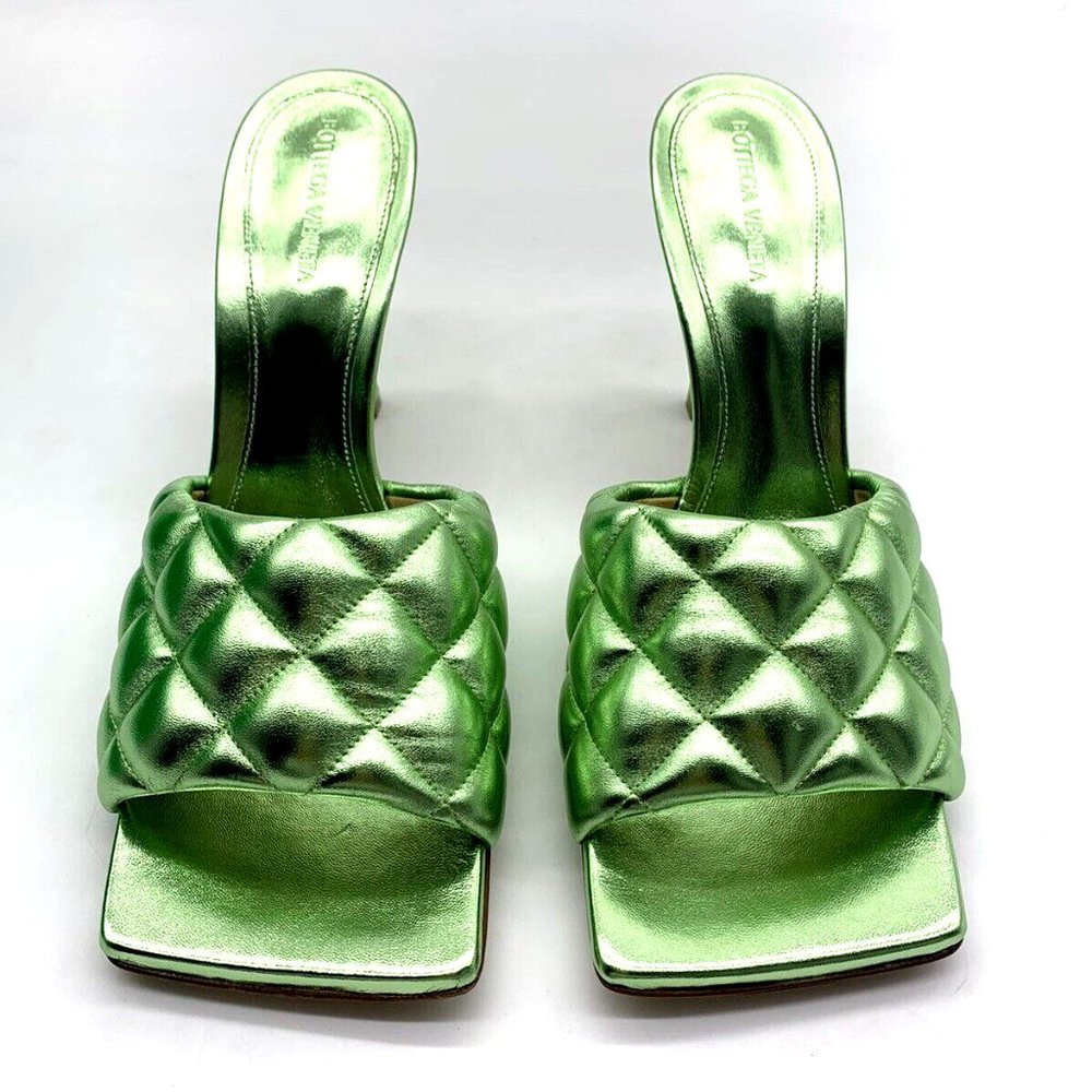 Bottega Veneta Padded Metallic Slide Sandal